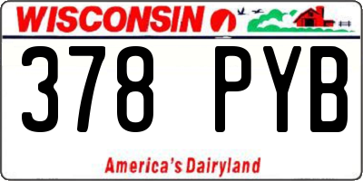 WI license plate 378PYB
