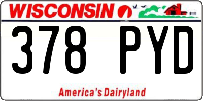 WI license plate 378PYD