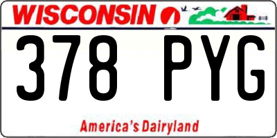 WI license plate 378PYG
