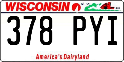 WI license plate 378PYI