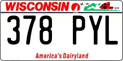 WI license plate 378PYL