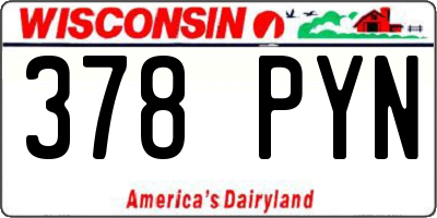 WI license plate 378PYN