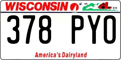 WI license plate 378PYO