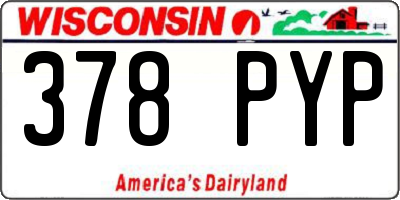 WI license plate 378PYP