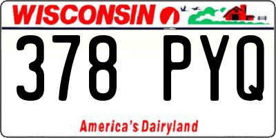 WI license plate 378PYQ