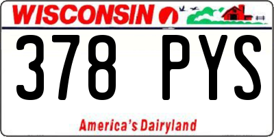 WI license plate 378PYS