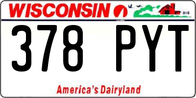 WI license plate 378PYT