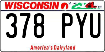 WI license plate 378PYU