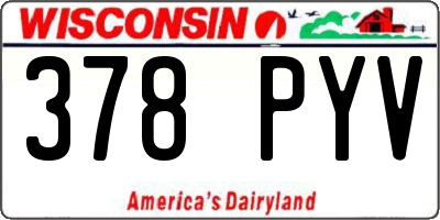 WI license plate 378PYV
