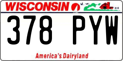 WI license plate 378PYW