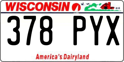 WI license plate 378PYX