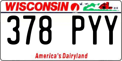 WI license plate 378PYY