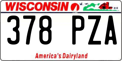 WI license plate 378PZA