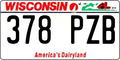 WI license plate 378PZB