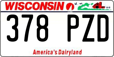 WI license plate 378PZD