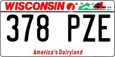 WI license plate 378PZE
