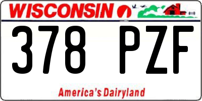 WI license plate 378PZF