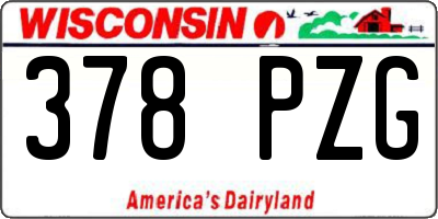 WI license plate 378PZG