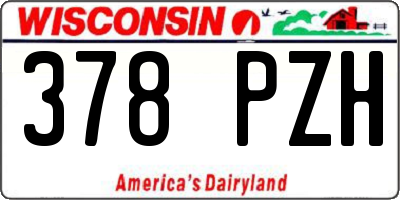 WI license plate 378PZH