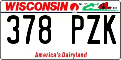 WI license plate 378PZK