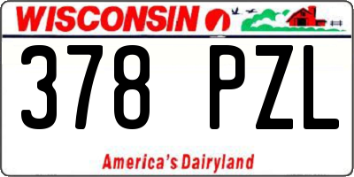 WI license plate 378PZL