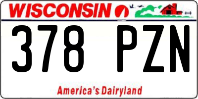WI license plate 378PZN
