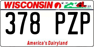 WI license plate 378PZP