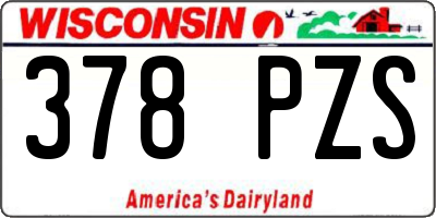 WI license plate 378PZS