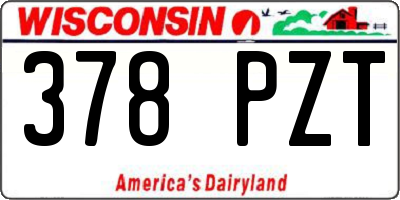 WI license plate 378PZT