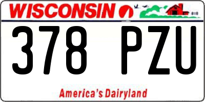 WI license plate 378PZU