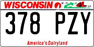 WI license plate 378PZY