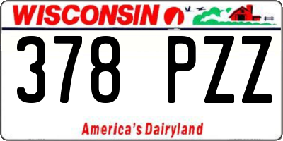 WI license plate 378PZZ