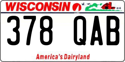 WI license plate 378QAB