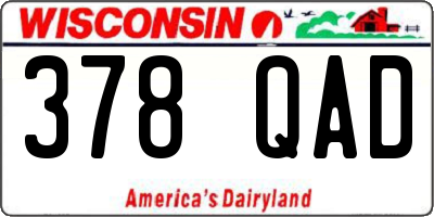 WI license plate 378QAD