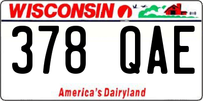 WI license plate 378QAE