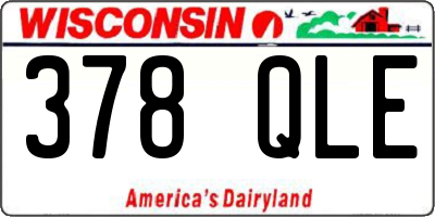 WI license plate 378QLE