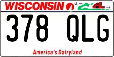 WI license plate 378QLG
