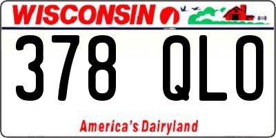 WI license plate 378QLO