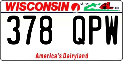 WI license plate 378QPW