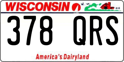 WI license plate 378QRS