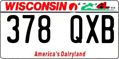 WI license plate 378QXB