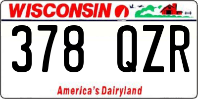 WI license plate 378QZR
