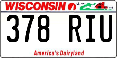 WI license plate 378RIU