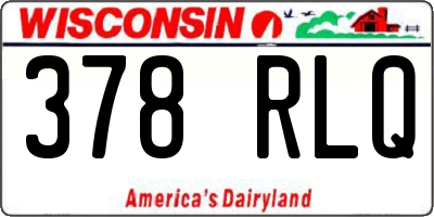 WI license plate 378RLQ