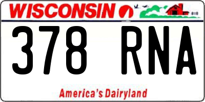 WI license plate 378RNA