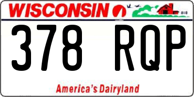 WI license plate 378RQP