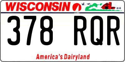 WI license plate 378RQR