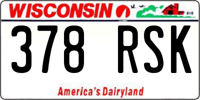 WI license plate 378RSK