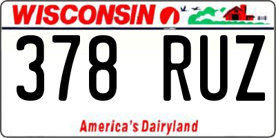 WI license plate 378RUZ