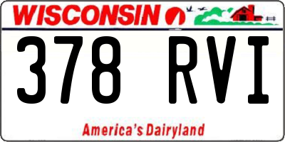 WI license plate 378RVI